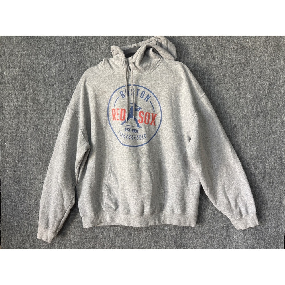 Port & Company Boston Red Sox Hoodie Mens XL Gray Core Fleece Pullover MLB